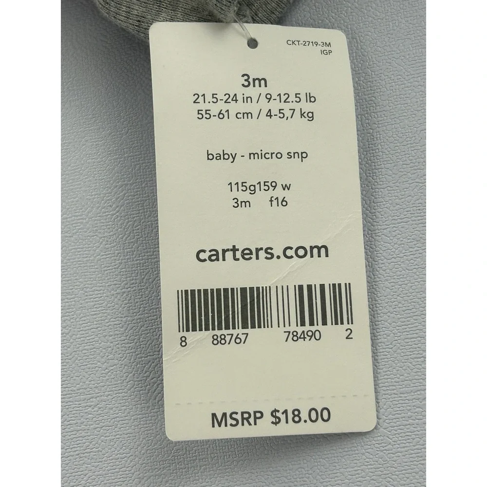 Carter's Baby 3M Microfleece Footed Sleeper Fire Truck Pajamas Red Gray New